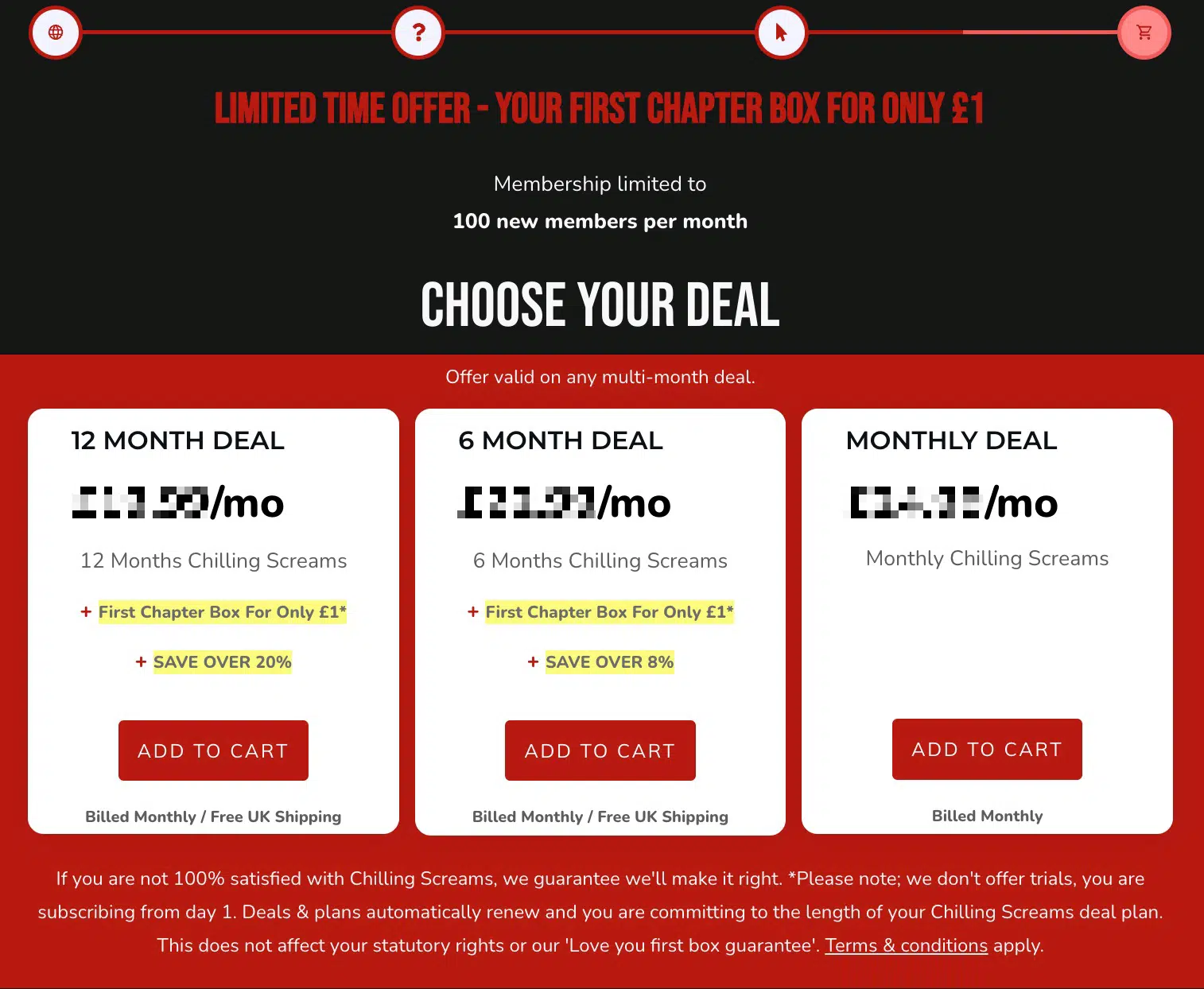 example pricing page